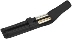 Pennenetui 212 2dlg nerfleer zwart 1 Stuk