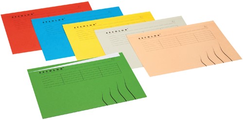 Vouwmap Secolor met tabrand A4 100% gerecycled karton 250gr Geel-2
