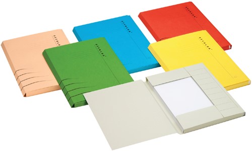 Dossiermap Secolor folio 3 klep 100% gerecycled karton 250 gr rood-2