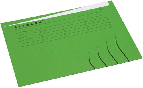 Vouwmap Secolor met tabrand A4 100% gerecycled karton 250gr Groen