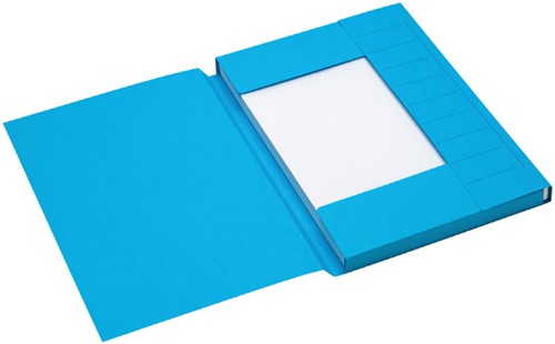 Dossiermap Secolor A4 3 kleppen 100% gerecycled karton 250 gr blauw