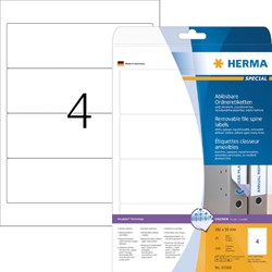 Rugetiket HERMA 101600 br 59x192mm verwijderb wt 25 Vel