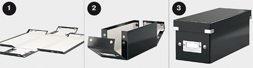 DVD-opbergdoos Leitz Click & Store WOW  gerecycled karton 206x147x352mm zwart-2