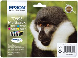 Inktcartridge Epson T0895 zwart + 3 kleuren 4 Stuk