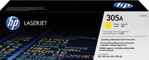 Tonercartridge HP CE412A 305A geel 1 Stuk