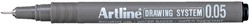 Fineliner Artline technisch 0.05mm zwart 1 Stuk