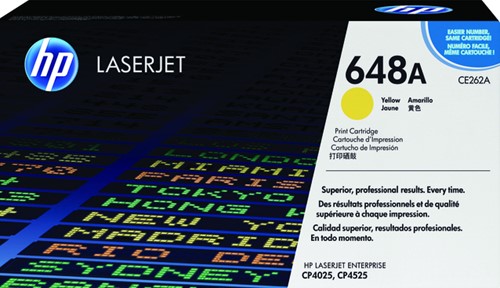 Tonercartridge HP CE262A 648A geel 1 Stuk