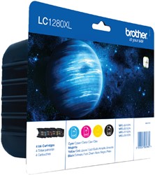Inktcartridge Brother LC-1280XLVALBP zw +3kleuren 4 Stuk