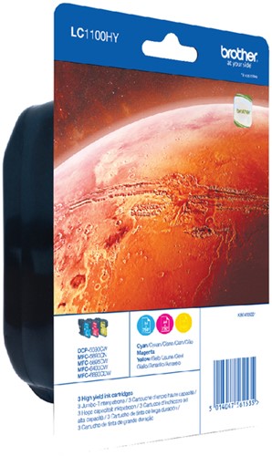 Inktcartridge Brother LC-1100VALBP zwart +3kleuren 4 Stuk-3