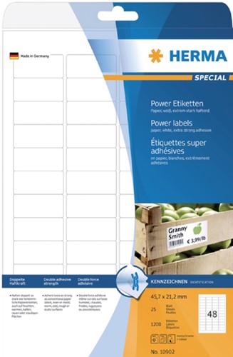 Etiket HERMA Power 10902 45.7x21.2mm wit 1200st 25 Vel-1