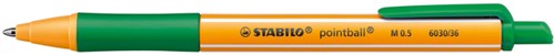 Balpen STABILO pointball 6030/36 M groen 1 Stuk