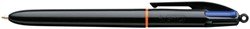 Balpen Bic 4kleuren pro met ring M zwart 1 Stuk