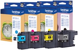 Inktcartridge Brother LC-127XLVALBP zw + 3kleuren 4 Stuk