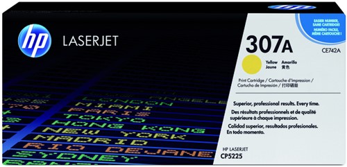 Tonercartridge HP CE742A 307A geel 1 Stuk