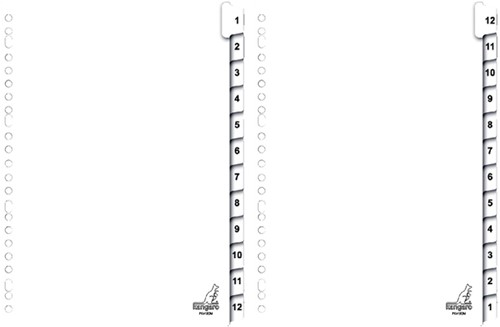 Tabblad Kangaro 23r PK412CM 1 12 genummerd karton 1 Set-2