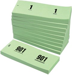 Nummerblok 42x105mm nummering 1 1000 groen 10st 10 Stuk