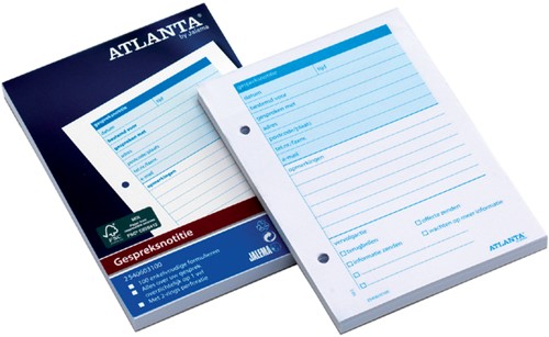 Gespreksnotitieblok Djois Atlanta A6 100 vel wit