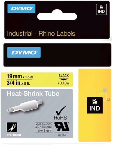 Labeltape Dymo Rhino industrieel krimpkous 19mm gl 1 Stuk