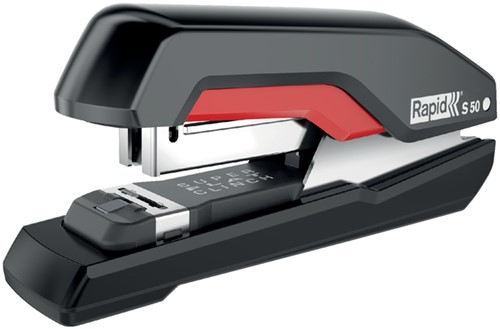 Bureaunietmachine Rapid Supreme fullstrip S50 50 vel zwart/rood