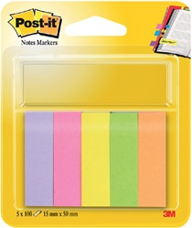 Markeerstrook Post-it 670 15x50mm papier assorti 500 Stuk