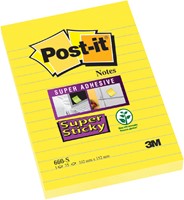 Memoblok Post-it 660 Super Sticky 102x152 geel 75 Vel