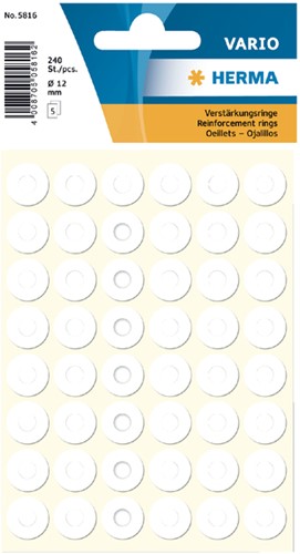 Versterkingsringen HERMA 5816 12mm 240st 5 Vel