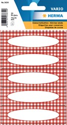 Etiket HERMA 3639 keuken ruit rood 4 Vel