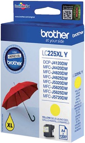Inktcartridge Brother LC-225XLY geel 1 Stuk