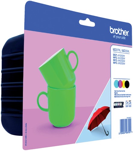 Inktcartridge Brother LC-227XLVALP zwart +3kleuren 4 Stuk