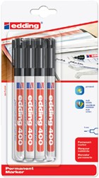 Viltstift edding 400 rond 1mm zwart 4 Stuk