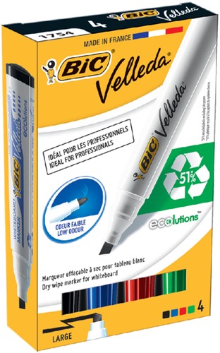 Whiteboardmarker Bic 1751 schuin L assorti 4 Stuk-2