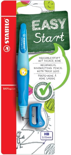 Vulpotlood STABILO Easyergo HB 3.15mm links blauw 1 Stuk