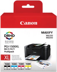 Inktcartridge Canon PGI-1500XL zwart + kleur 4 Stuk