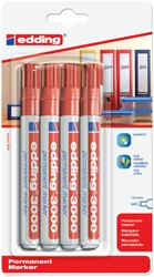 Viltstift edding 3000 rond 1.5-3mm rood 4 Stuk