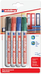 Viltstift edding 3000 rond 1.5-3mm blist4 assorti 4 Stuk