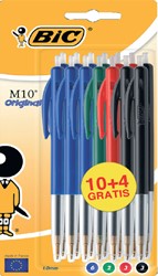 Balpen Bic M10 M assorti 14 Stuk