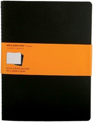Schrift Moleskine 190x250mm lijn 240pag zwart 3st 3 Stuk