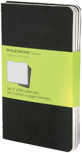 Schrift Moleskine 90x140mm blc 240pag zwart 3st 3 Stuk