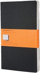 Schrift Moleskine 130x210mm lijn 160pag zwart 3st 3 Stuk