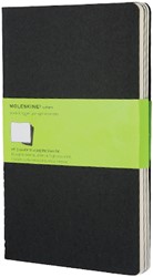 Schrift Moleskine 130x210mm blc 160pag zwart 3st 3 Stuk