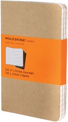 Schrift Moleskine 90x140mm lijn 128 pagina's pocket kraft