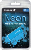 USB stick 2.0 Integral Neon USB-A 16GB blauw 1 Stuk