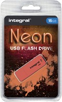 USB stick 2.0 Integral 16Gb neon oranje 1 Stuk