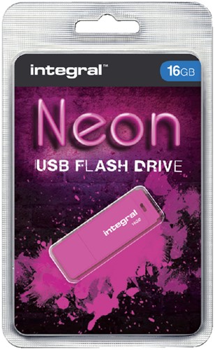 USB stick 2.0 Integral 16Gb neon roze 1 Stuk