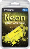 USB stick 2.0 Integral Neon USB-A 16GB geel 1 Stuk