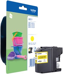 Inktcartridge Brother LC-221Y geel 1 Stuk