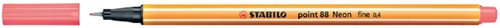 Fineliner STABILO point 88/040 F neon rood 1 Stuk