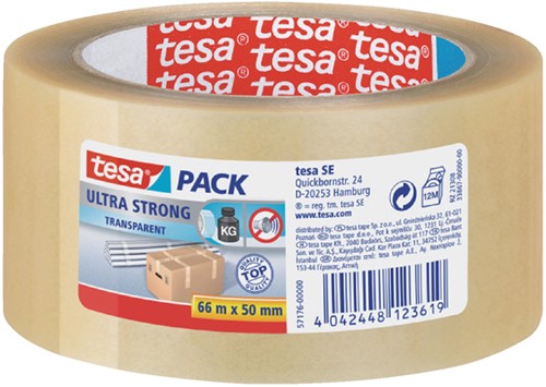 Verpakkingstape tesapack Ultra 66mx50mm tr 1 Rol