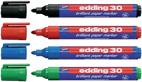 Viltstift edding 30 brilliant rond 1.5-3mm zwart 1 Stuk-2