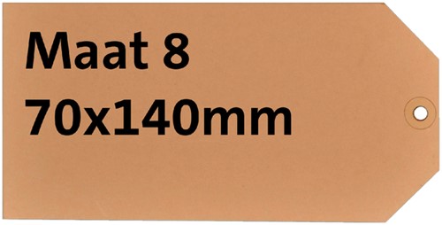 Label karton nr 8 200gr 70x140mm chamois 1000st 1000 Stuk